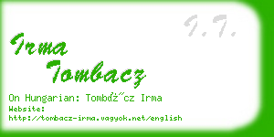 irma tombacz business card